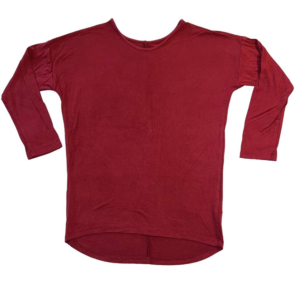 Old Navy Girls Luxe Shirt Top Pullover Dark Red Burgundy Stretch Soft Medium 8